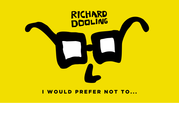 Humorous eyeglasses and I Would Prefer Not To cartoon